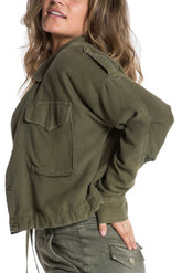 VINTAGE CROP UTILITY JACKET - CLOVER - Da-Nang
